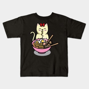 eating cat Kids T-Shirt